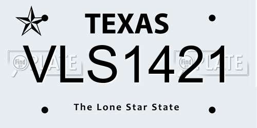 VLS1421 Texas License Plate
