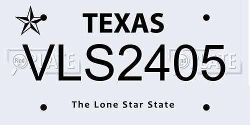 VLS2405 Texas License Plate