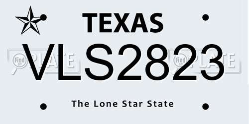VLS2823 Texas License Plate