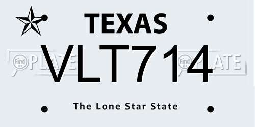 VLT714 Texas License Plate