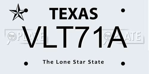VLT71A Texas License Plate
