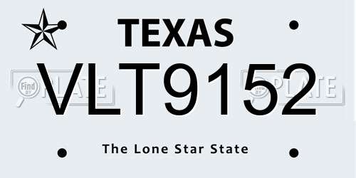 VLT9152 Texas License Plate