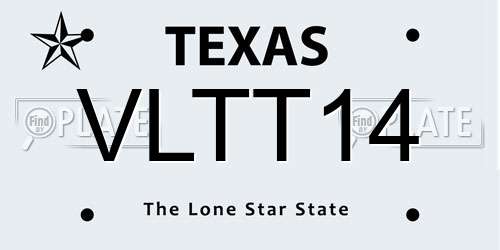 VLTT14 Texas License Plate