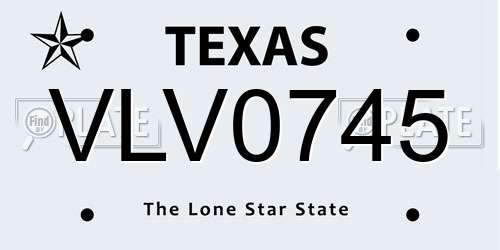 VLV0745 Texas License Plate