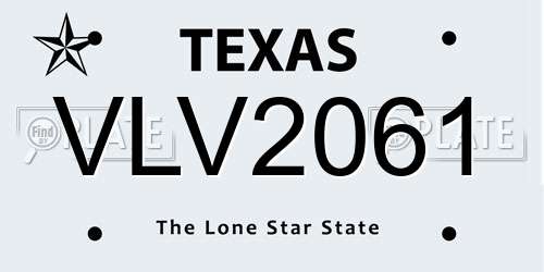VLV2061 Texas License Plate