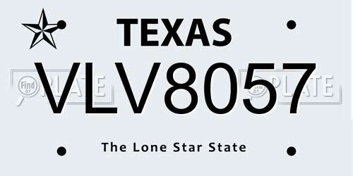 VLV8057 Texas License Plate