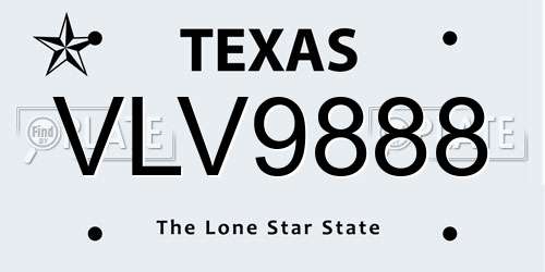 VLV9888 Texas License Plate