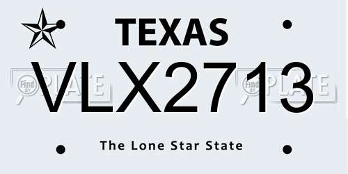 VLX2713 Texas License Plate