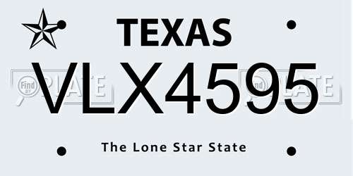 VLX4595 Texas License Plate