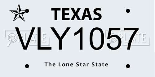 VLY1057 Texas License Plate