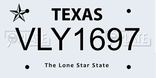 VLY1697 Texas License Plate