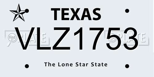 VLZ1753 Texas License Plate