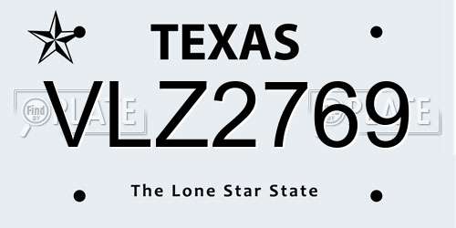 VLZ2769 Texas License Plate