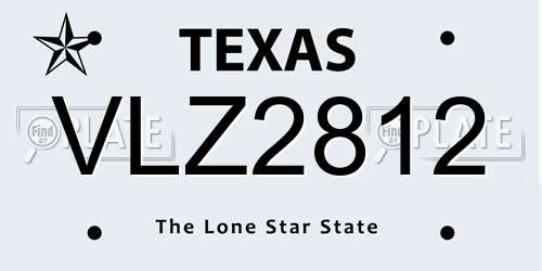 VLZ2812 Texas License Plate