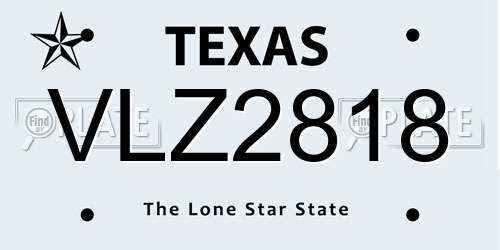 VLZ2818 Texas License Plate