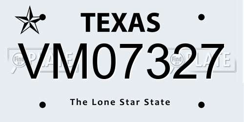 VM07327 Texas License Plate