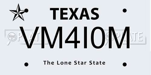 VM4I0M Texas License Plate