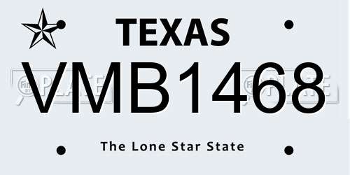 VMB1468 Texas License Plate