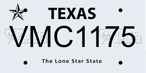 VMC1175 Texas License Plate