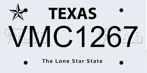 VMC1267 Texas License Plate