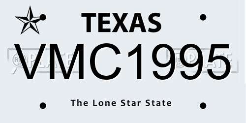 VMC1995 Texas License Plate
