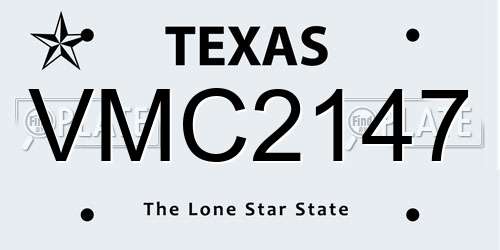 VMC2147 Texas License Plate