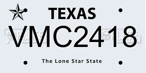 VMC2418 Texas License Plate