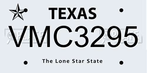 VMC3295 Texas License Plate