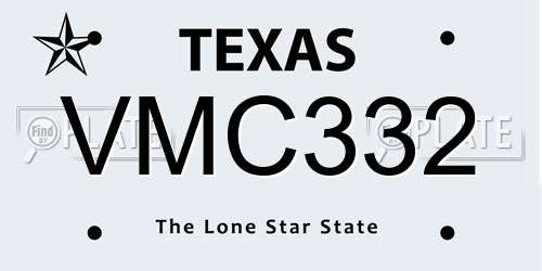 VMC332 Texas License Plate