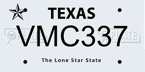 VMC337 Texas License Plate