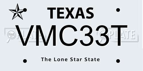 VMC33T Texas License Plate