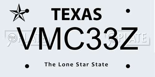 VMC33Z Texas License Plate