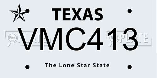 VMC413 Texas License Plate
