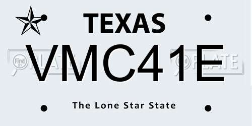 VMC41E Texas License Plate