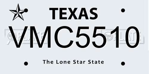 VMC5510 Texas License Plate