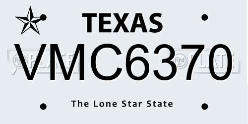 VMC6370 Texas License Plate