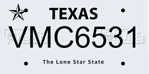VMC6531 Texas License Plate