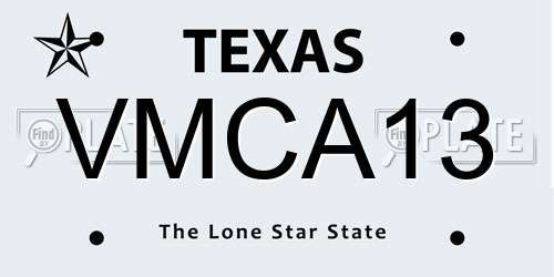 VMCA13 Texas License Plate