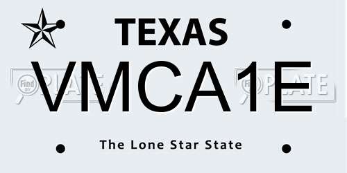 VMCA1E Texas License Plate