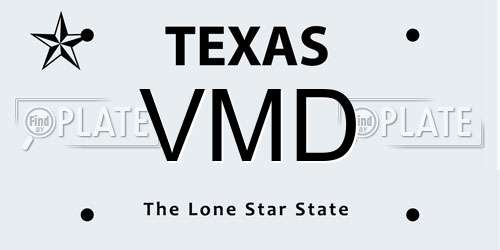 VMD Texas License Plate