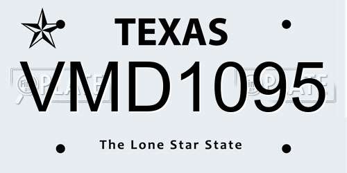VMD1095 Texas License Plate