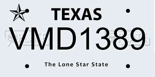 VMD1389 Texas License Plate
