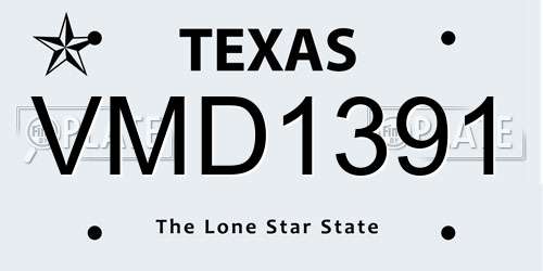 VMD1391 Texas License Plate