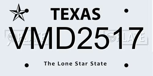 VMD2517 Texas License Plate