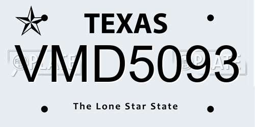 VMD5093 Texas License Plate