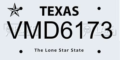 VMD6173 Texas License Plate