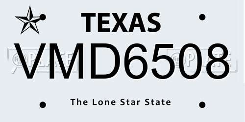 VMD6508 Texas License Plate