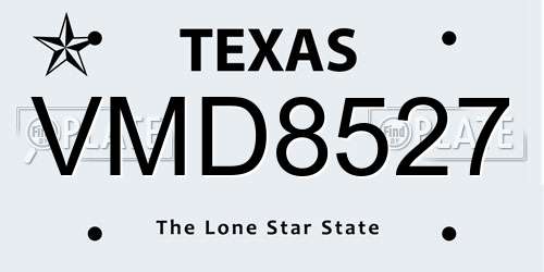 VMD8527 Texas License Plate