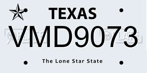 VMD9073 Texas License Plate