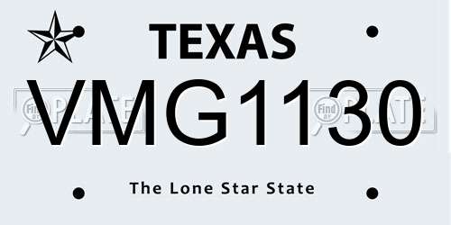 VMG1130 Texas License Plate